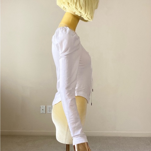 Free People White Long Sleeve Top SZ S - Picture 2 of 5